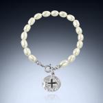 Pearl and Cross Bracelet