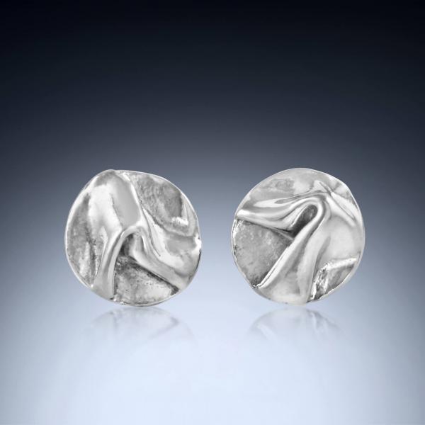 Draped In Love - Silver Stud Earrings