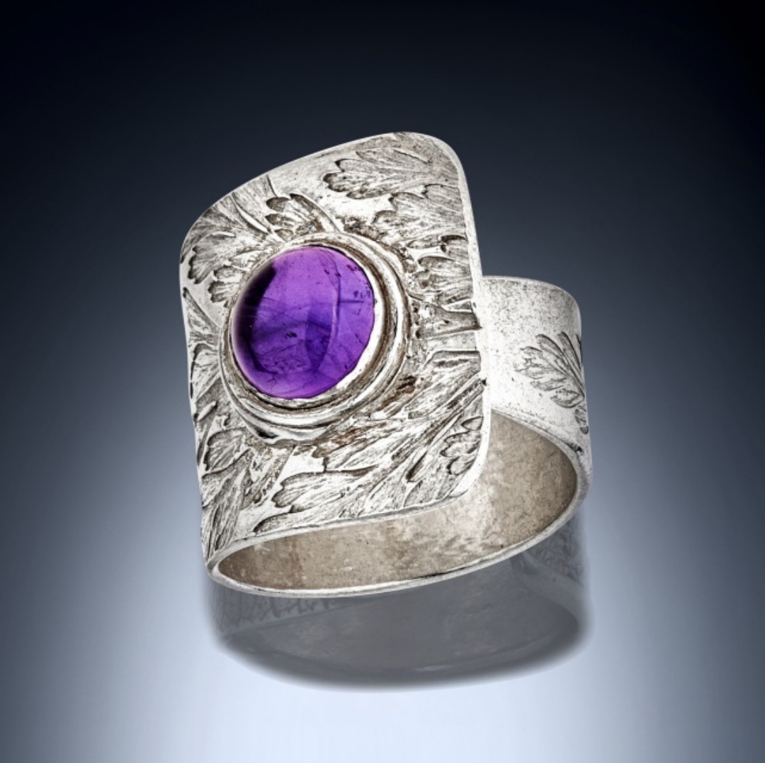Wrap Ring - Amethyst Fern Leaf picture
