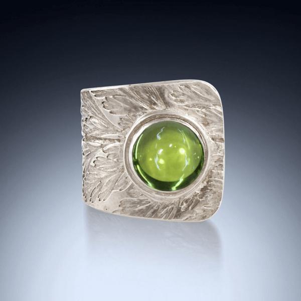 Wrap Ring - Peridot Fern Leaf