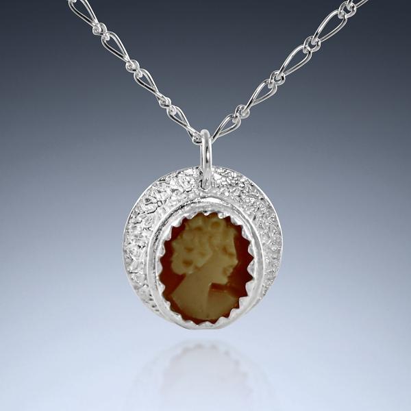 Antique Cameo Coin Necklace - Cornelian Shell picture