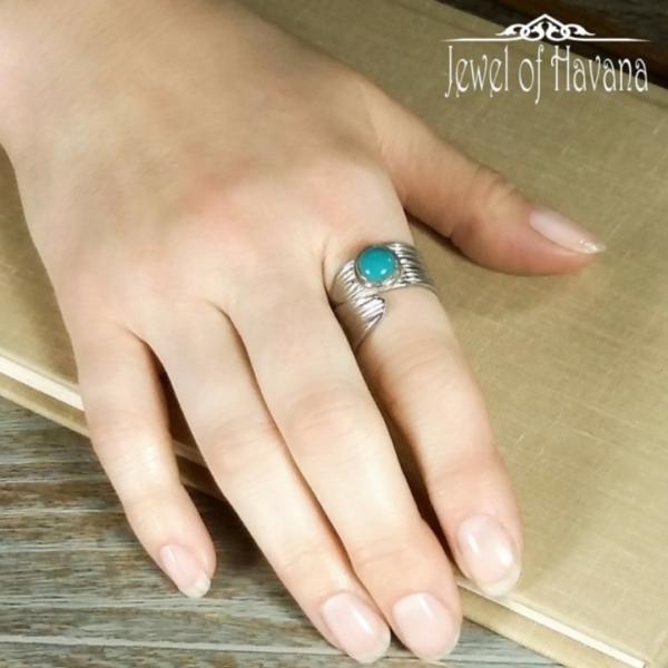 Wrap Ring - Fine Silver - Turquoise picture