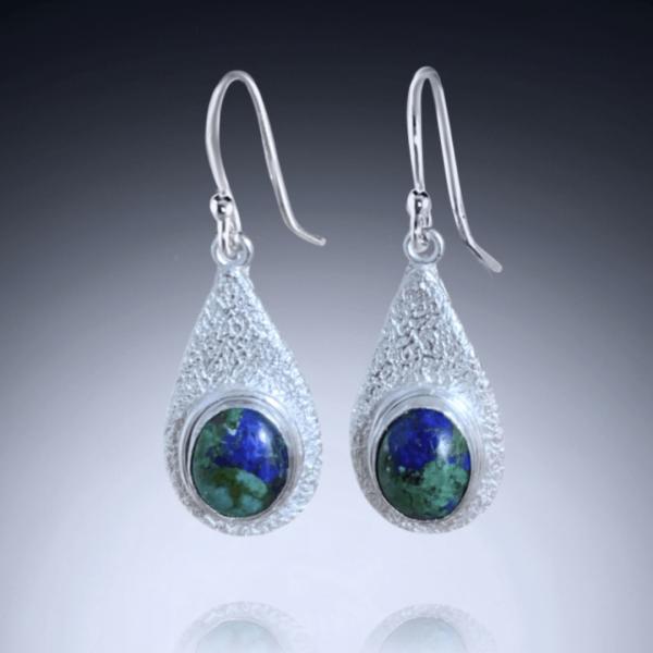 Lapis Lazuli / Malachite Teardrop Earrings