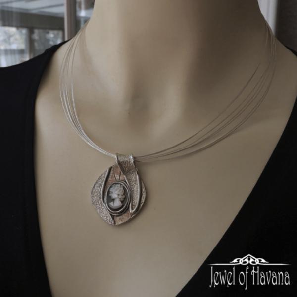 Vintage Cameo Necklace - Leaf Wrap picture