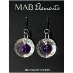 Hammered Dome and Amethyst Earrings