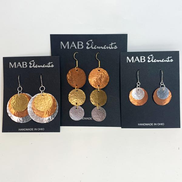 Dangling Disc Trio Earrings picture