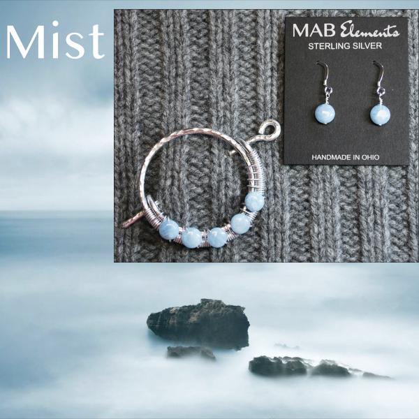 Ocean Mist Shawl Pin with Aquamarine picture