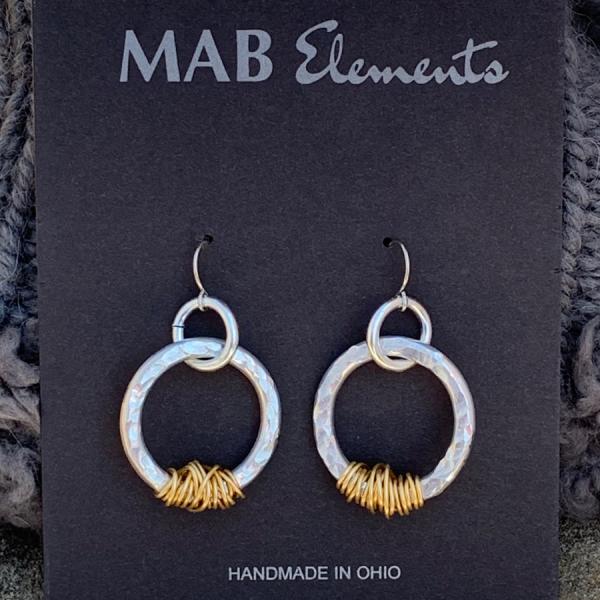 Mixed Metal Hammered Hoop Earrings picture