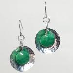 Hammered Dome and African Aventurine Earrings