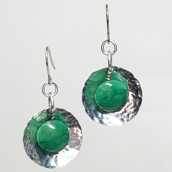 Hammered Dome and African Aventurine Earrings picture