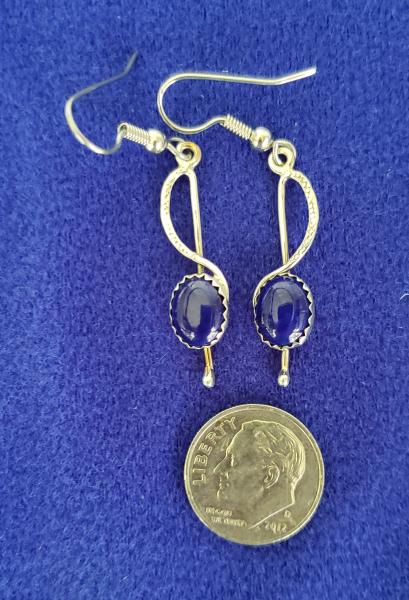 Sterling Silver and Blue Agate OOAK Earrings picture