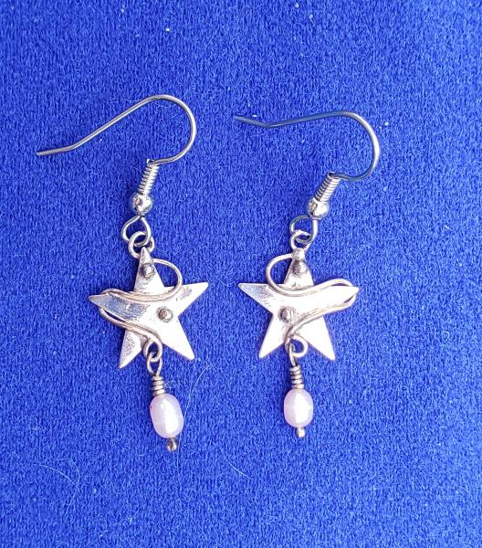 Sterling Silver Star OOAK earrings picture