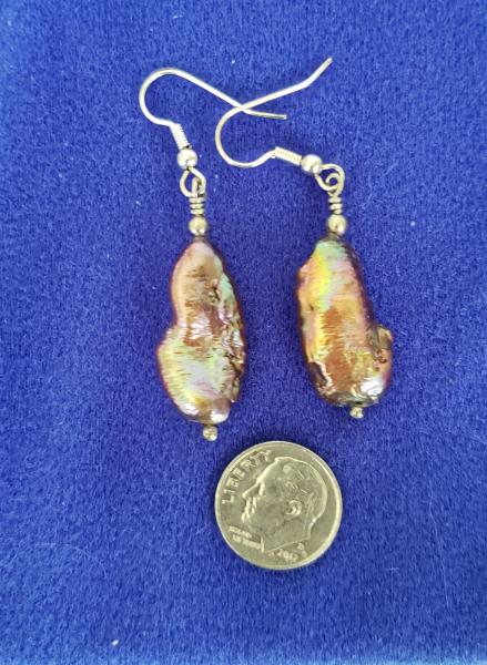 Bronze colored Pearl Earrings picture