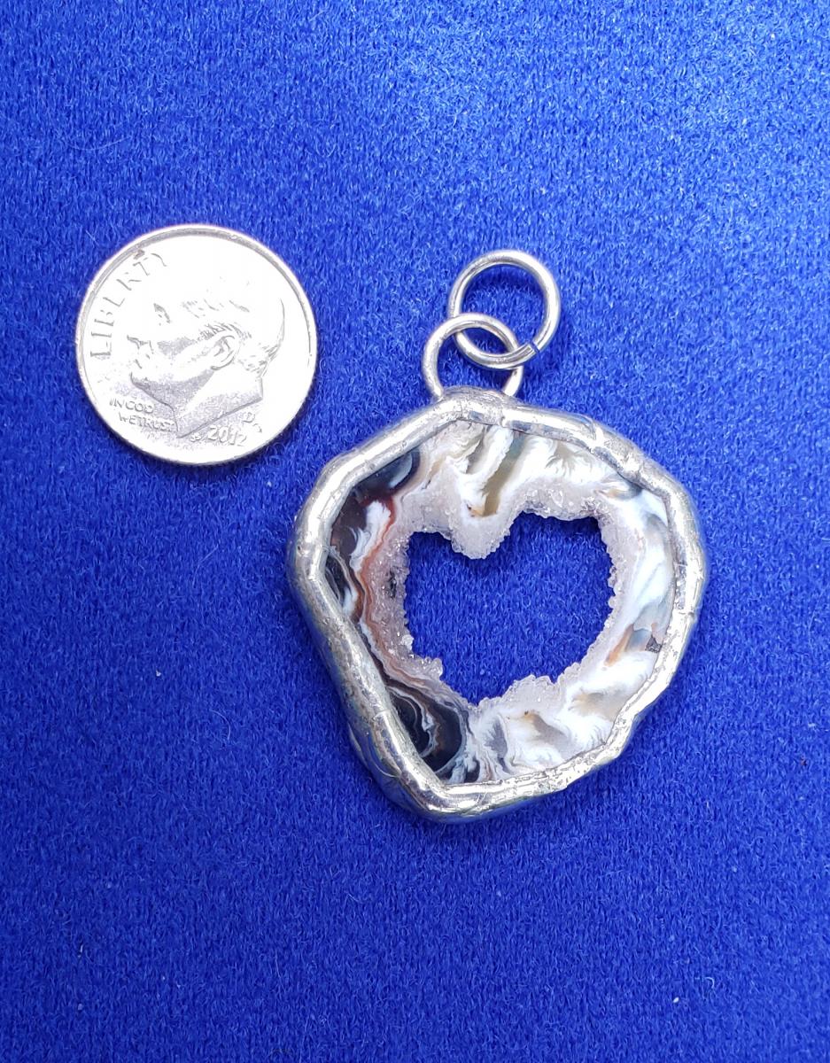 Geode Slice Heart Pendant picture