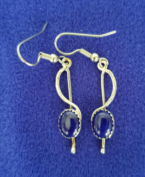Sterling Silver and Blue Agate OOAK Earrings picture