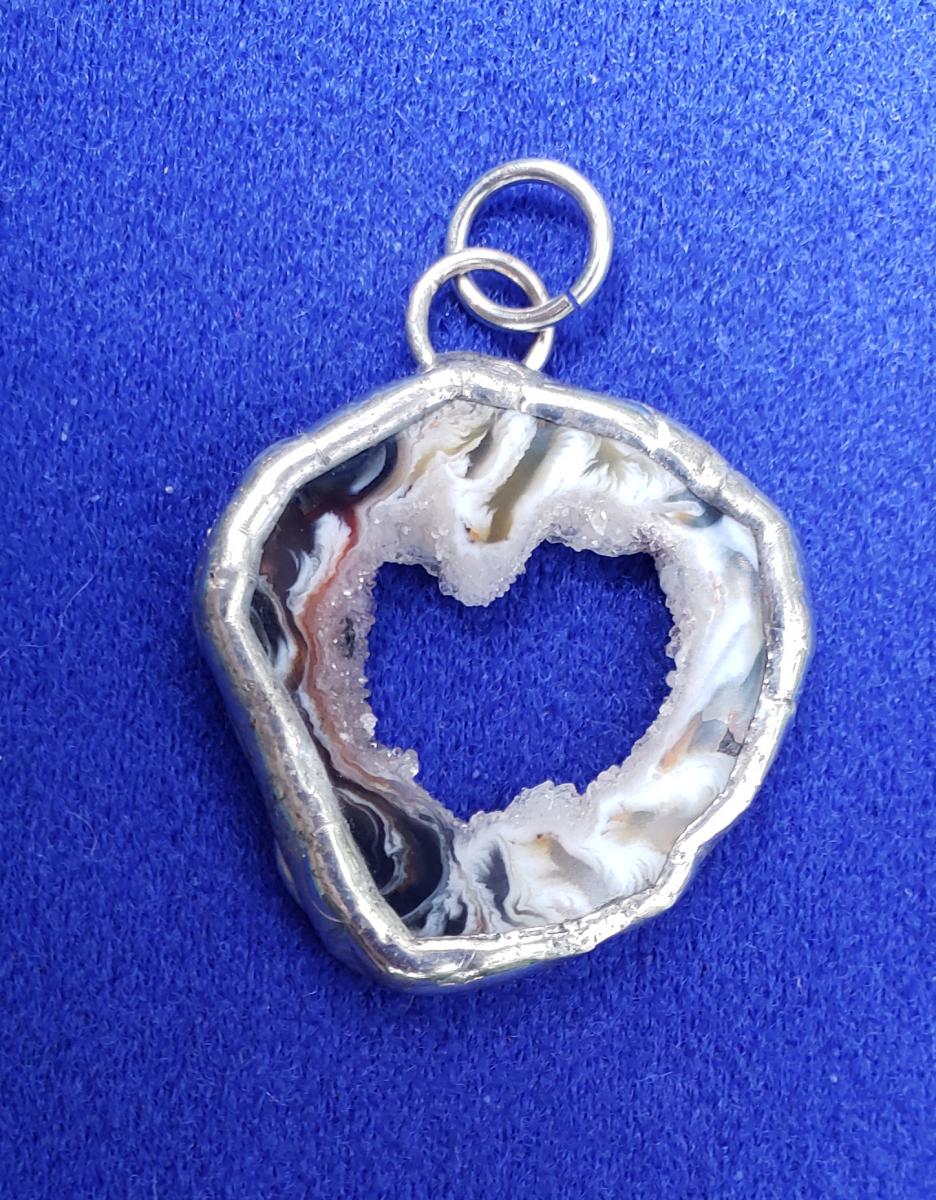 Geode Slice Heart Pendant picture