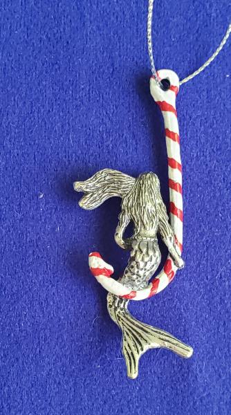 Mermaid on Candy Cane Ornament picture