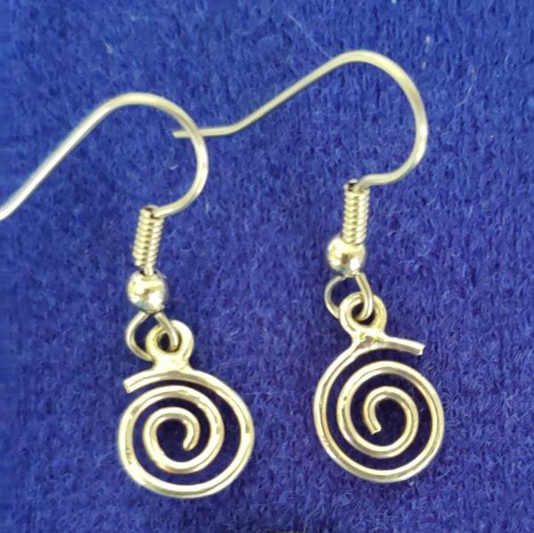 Small Sterling Silver Spiral Earrings OOAK picture