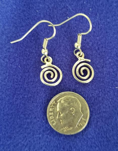 Small Sterling Silver Spiral Earrings OOAK picture