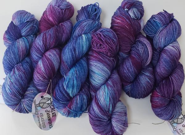 Superwash Merino/Nylon (85/15) Blend Fingering Weight Yarn - Purple/Blue picture