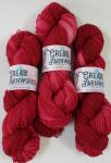 Gold Sparkle Superwash Merino Blend Fingering Weight Yarn - Tonal Red