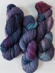 100% Superwash Merino Fingering Weight Yarn - Purple, Teal and Blue