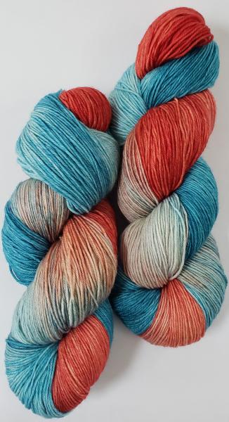 100% Superwash Merino Fingering Weight Yarn - Coral Reef