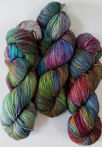 Superwash Merino/Nylon (85/15) Blend Fingering Weight Yarn - Pretty as a Peacock picture