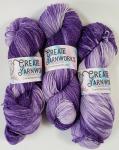 Silver Sparkle Superwash Merino Blend Fingering Weight Yarn - Purple Sparkle