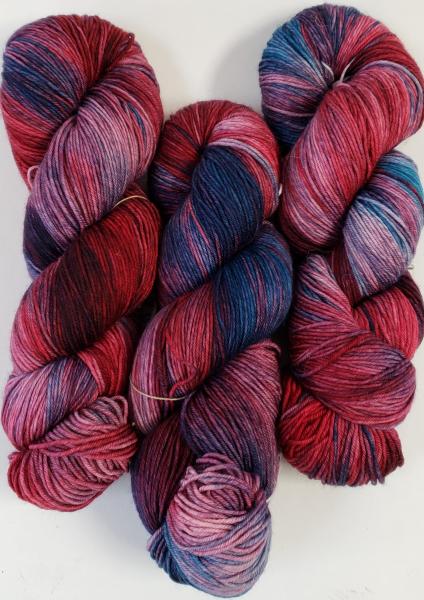 100% Superwash Merino Fingering Weight Yarn - Rose and Blue picture