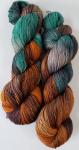 Gold Sparkle Superwash Merino Blend Fingering Weight Yarn - Tortoise Shell