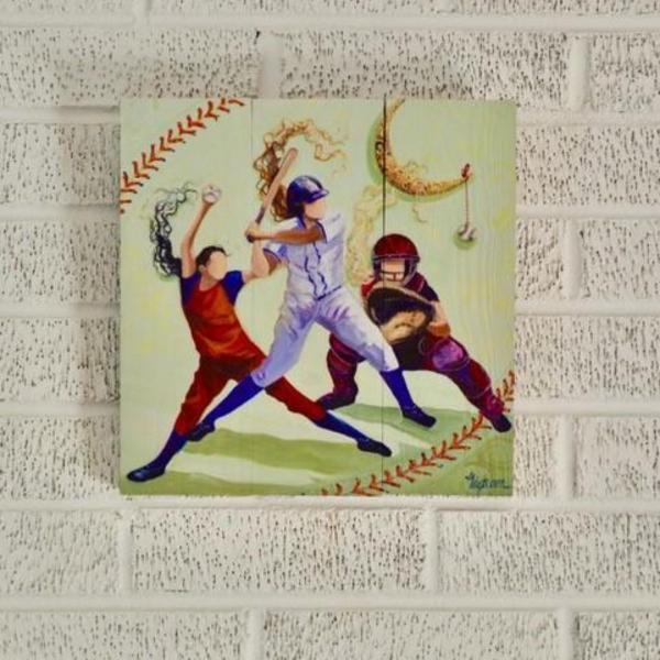 Softball - Wood Print picture