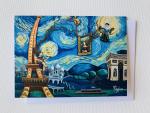 Starry night in Paris Notecard