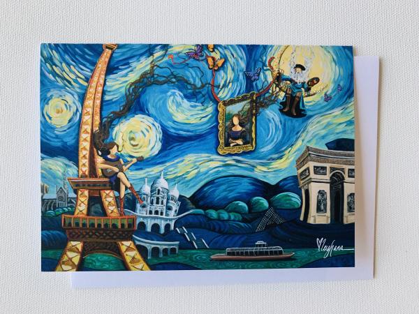 Starry night in Paris Notecard picture