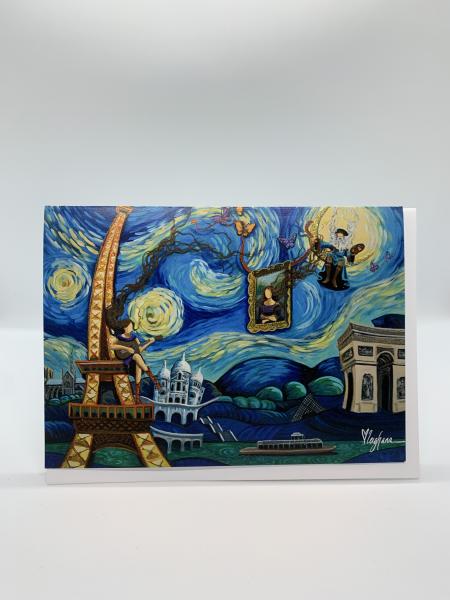 Starry night in Paris - notecard picture