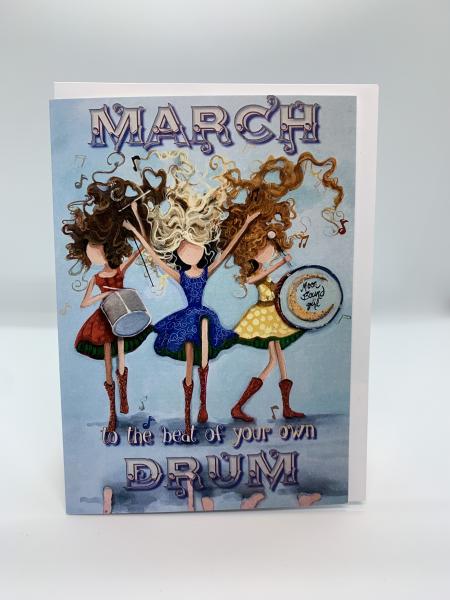 March to the beat - notecard picture