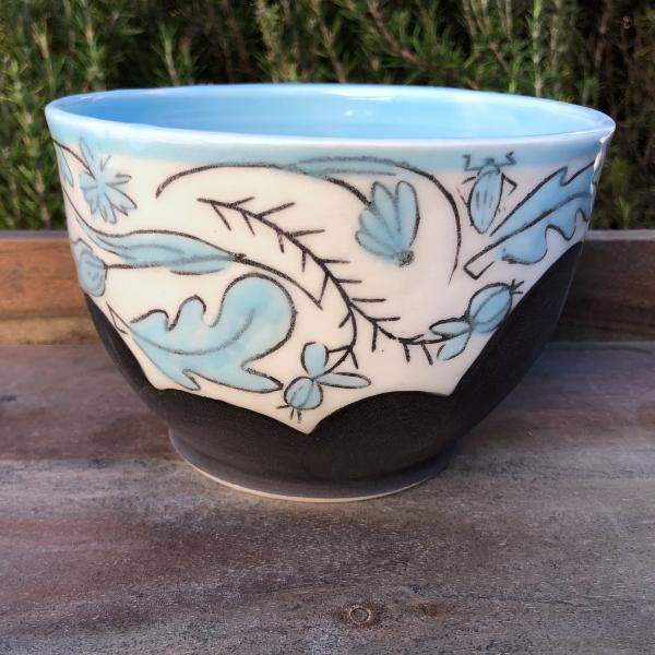 blue floral bowl
