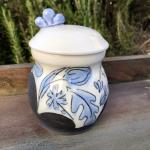 blue floral jar