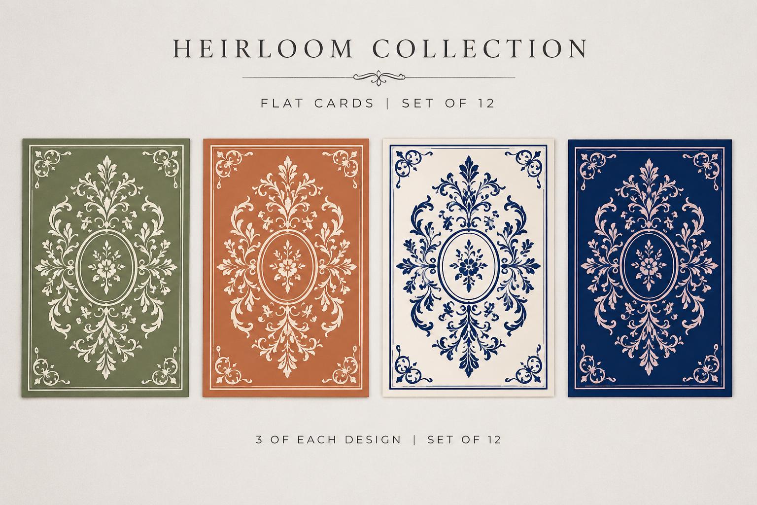 Heirloom Collection - Flat Card Set Of 12; 4 Designs picture