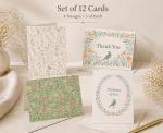 California Folded Card Set Of 12; 4 Designs