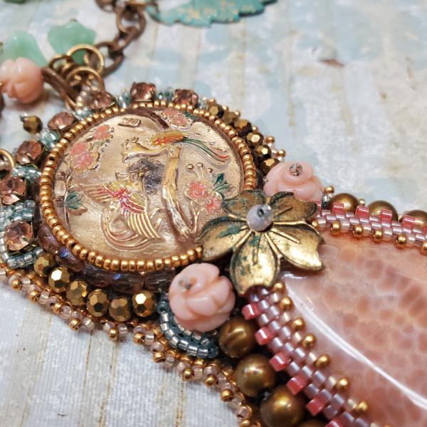 Monet's Garden Bead Embroidery Necklace picture