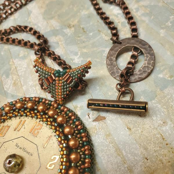 Timepiece Bead Embroidery Necklace picture