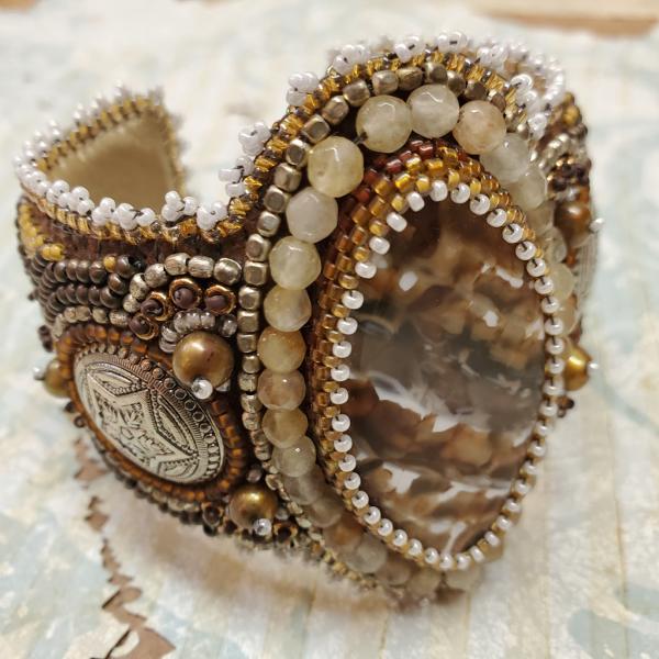 Palomino Bead Embroidery Cuff Bracelet picture