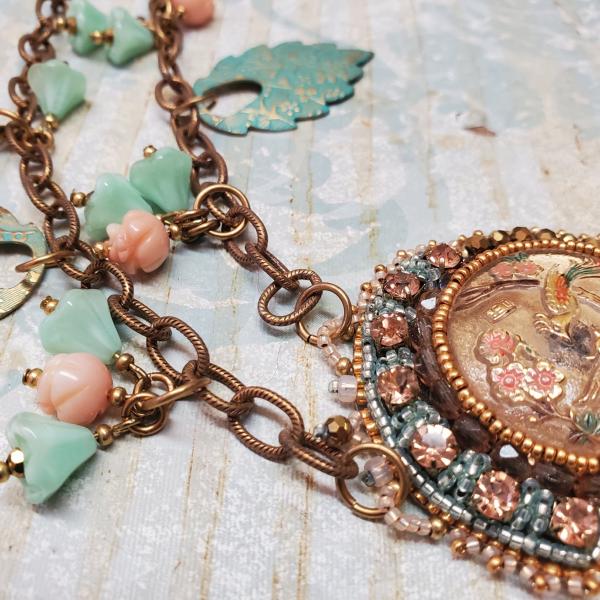 Monet's Garden Bead Embroidery Necklace picture