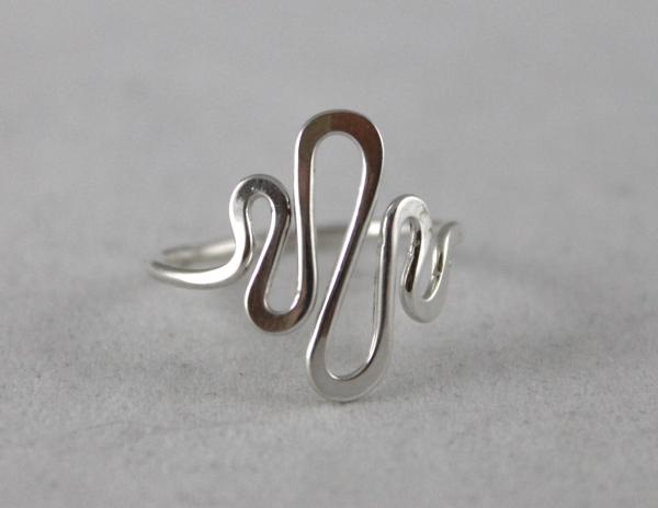 Asymmetrical Sterling SIlver Wave Ring picture