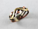 Sterling Silver, Copper and Brass Woven Ring