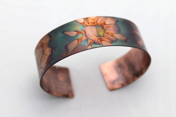 Flame Painted Copper Cuff - 3/4 - inch width picture
