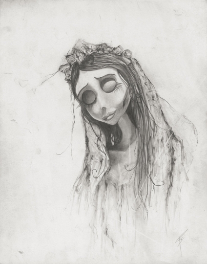 Corpse Bride graphite art print picture