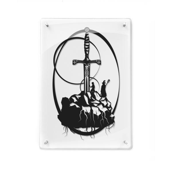 Excalibur - Sword in the Stone paper cut - Framed picture