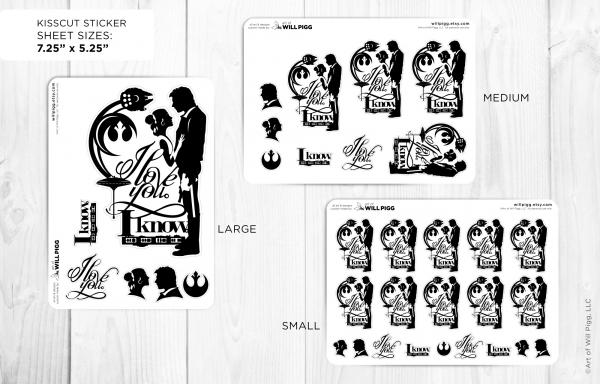 Han & Leia - Star Wars sticker sheet picture